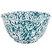 Crow Canyon Home Enamelware Salad Bowl, 5 quart, Turquoise/White Splatter