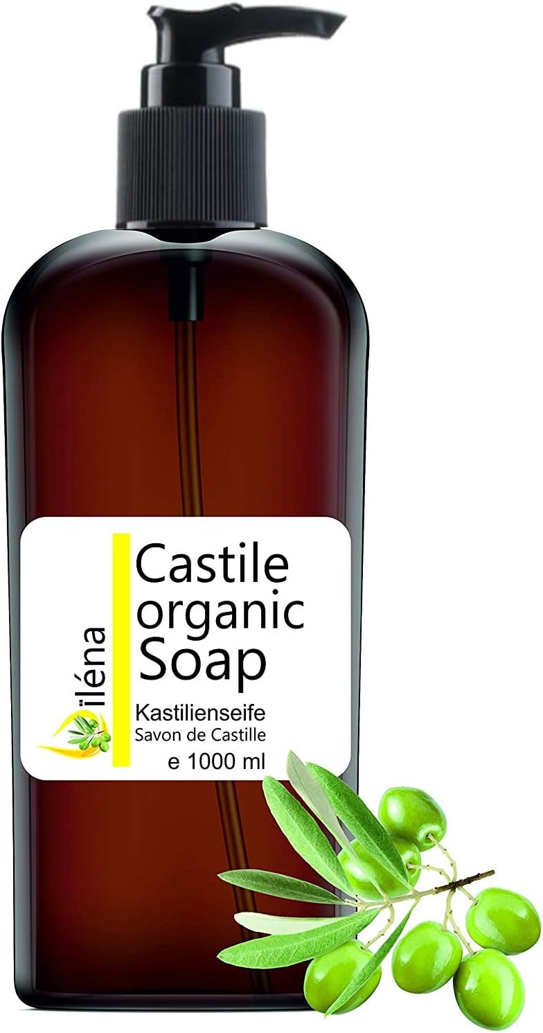 Genuine ORGANIC CASTILE SOAP based solely on Olive Oil, removes blackheads, facial, hand, body cleansing gel, hair, kitchen