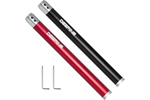 DEEFIINE 2PCS Carbide Wood Lathe Truning Tools Grip Handle, Accept 10mm Square Turning Tool bar (Black and red)