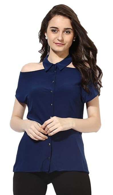 Kazo Women's Shirt (116243ESTB--M, Blue, Medium): Amazon.in: Clothing & Accessories