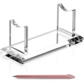 SANRUI 1 Tier Acrylic Pen Holder Display Stand, Clear Desk Pencil Rack | Shop Fountain Makeup Brush Rack,Ballpoint Pen Showholder,Paintbrush Drying Rack Organizer for Home School Office Or Store Use