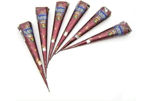 JSMA CARE 6 Pack Cones Natural Ready to Use Henna Paste Hair Color Hair Dye Cones