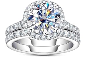 Gobaalele 3ct-6ct Cubic Zirconia Wedding Rings Bridal Set Oval Cut/Round Cut/Princess Cut 5A Grade Simulated Diamond CZ Wedding Band Engagement Ring Set for Women