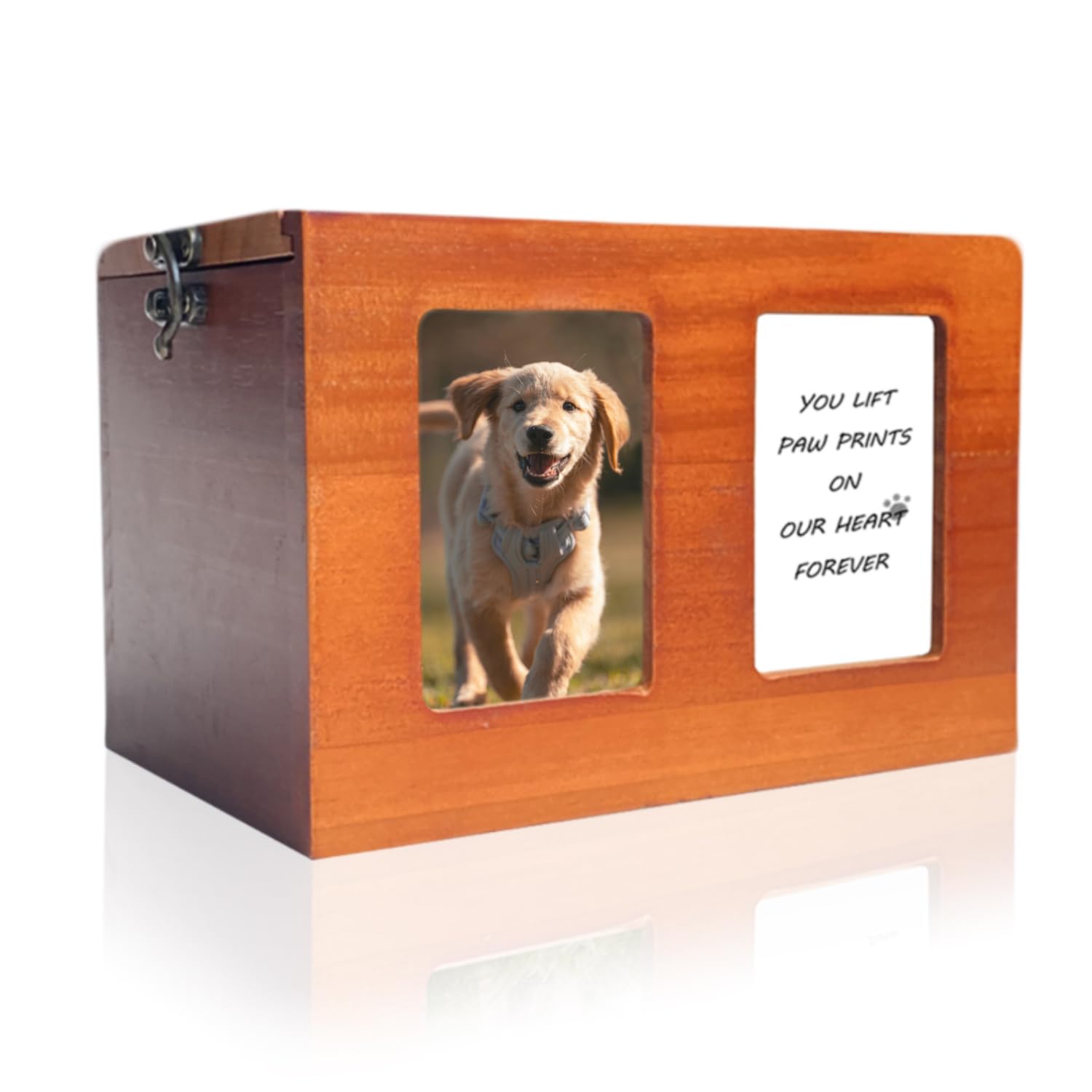 Photo 1 of Pet Urns for Dog Cremation With Photo Frame - Wooden Box for Ashes, Cat Urns, Memory Box With Memorial Card