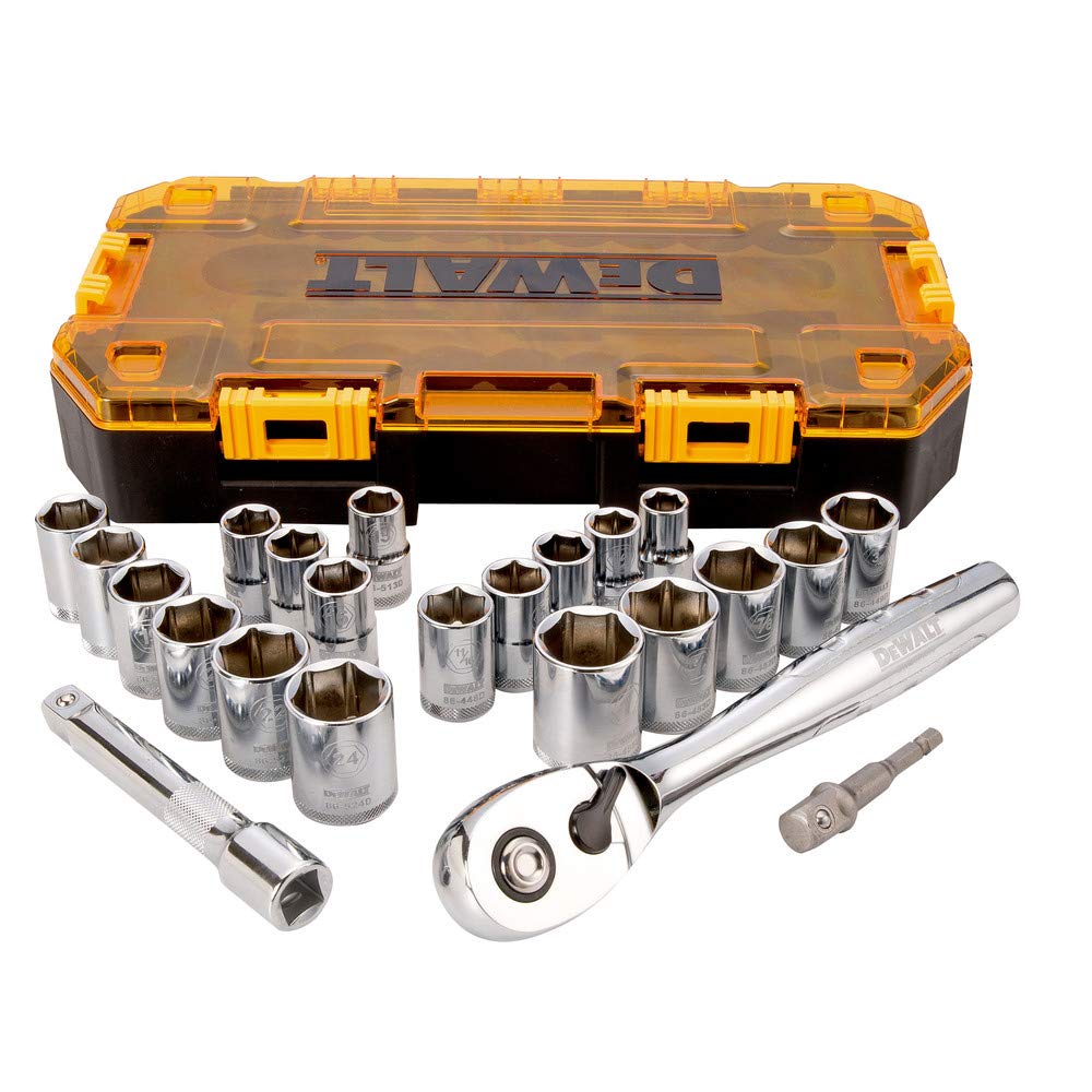 Stanley Tools STADW73813 1/2-Inch Drive Tough Socket Set - Yellow/Black (23-Piece)