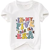 MODNTOGA Toddler Birthday Girl Shirt in My 1-7 Year Old Era Graphic T-Shirt Kid Girls B-Day Party Tee Short Sleeve Summer Top