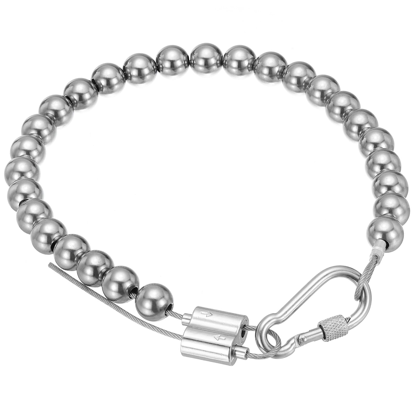 PATIKIL Flagpole Retainer Ring Flag Pole Accessories, Flag Beaded Mount Ring Fits 4" 5" 6" 7" 8" Flagpole Keep Flag Close to Pole Weight with 304 Stainless Steel Cable, Gray