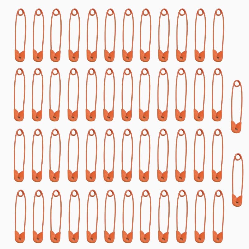 100Pcs Safety Pins,Safety Pins for Clothes,30MM Metal Safety Pins,DIY Crochet Pin for Clothes,Sewing,Handicrafts,DIY-Orange