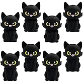 8Pcs Black Cat Focal Beads for Pens 3D Animal Bead Silicone Beads for Keychain Making Handmade Crafts Pen Bead