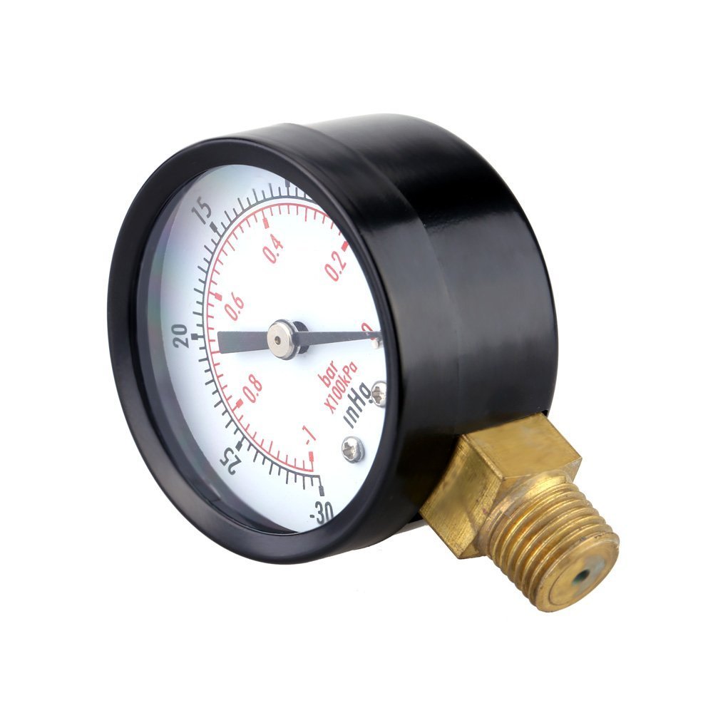 Pressure Gauge SODIAL(R)Pressure Gauge 0 30inHg 0 1 bar Mini