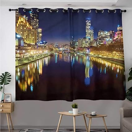 Fbdace City Doorway Curtain Night In Melbourne River Insulated