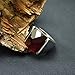 FANSING Men Rings, Imitation Red Agate Ring Stainless Steel, Size 11