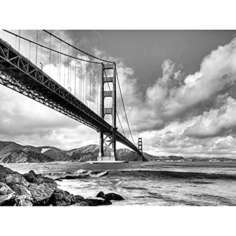 Almonroth Golden Gate Bridge San Francisco Photo Art Print Canvas Premium Wall Decor Poster Mural