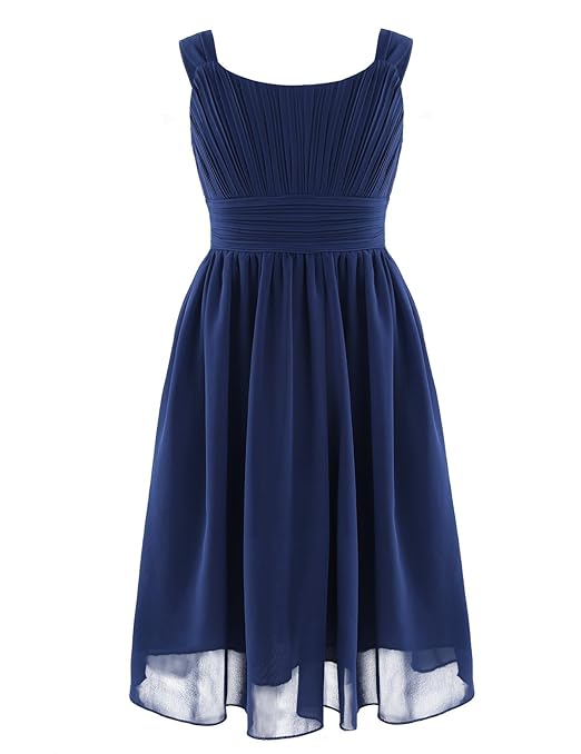 iEFiEL Mädchen Kinder Kleider festlich Brautjungfern Sommer Kleid Hochzeit Party Kleid Chiffon Festzug Gr. 104 116 128 140 15