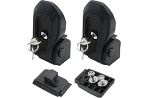 CADUFUELLY 2Pcs Anti-Theft Hood Lock Catch Latches, Black Metal Hood Latches Replacement for Jeep Wrangler JL 2 Door and 4 Do