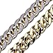 TOPGRILLZ 14mm/18mm 18K Gold Plated Iced Out CZ Lab Diamond Miami Mens Choker Cuban Link Chain for Women Necklace Hip Hop