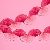 xo, Fetti Pink Paper Fan Garland - 6 Ft. | 3D Bachelorette Party Decorations, Birthday Party Supplies, Pink Preppy HBD, Baby