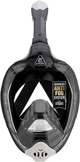 Cressi Bali Full Face Snorkel Mask Panoramic Dry-Top Set Adults Black Grey L-XL view 2