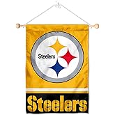 Pittsburgh Steelers Black and Gold Banner Window Wall Hanging Flag with Suction Cup