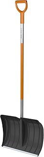 Fiskars Schneeräumer für kleine und große Schneemengen, Blattbreite: 52 cm, Kunststoff-Blatt/Aluminium-Stiel, Schwarz/Orange, SnowXpert, 1003469