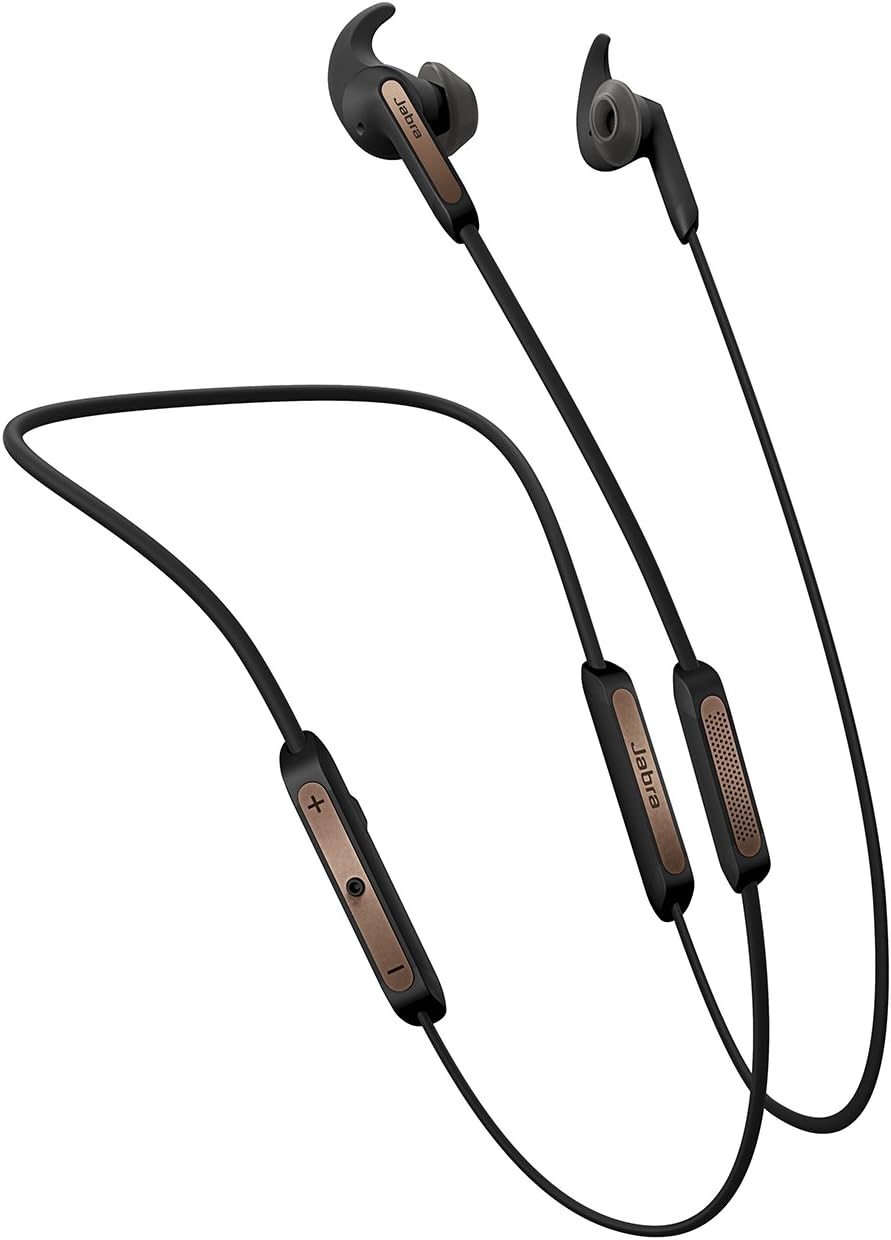 Jabra Elite 45e Alexa Enabled Wireless Bluetooth in-Ear Headphones – Copper Black (Renewed)