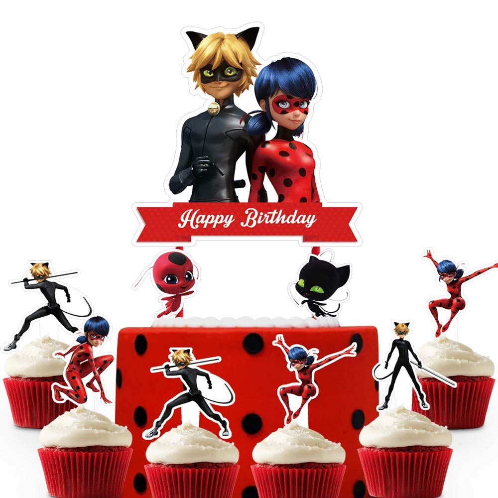 Miraculous And Noir Cake Topper Miraculous Ladybug Cake Decorations Miraculous And Noir Cake Topper Miraculous Ladybug Cake Decorations