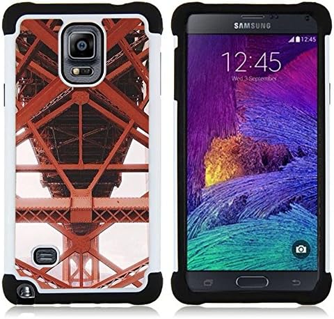 Jordan Colourful Shop - Metal Iron Red Structure Construction For Samsung Galaxy Note 4 SM-N910 N910 - < Full-body 3 IN 1 [TPU&amp;PC] Combo Bumper Case > -