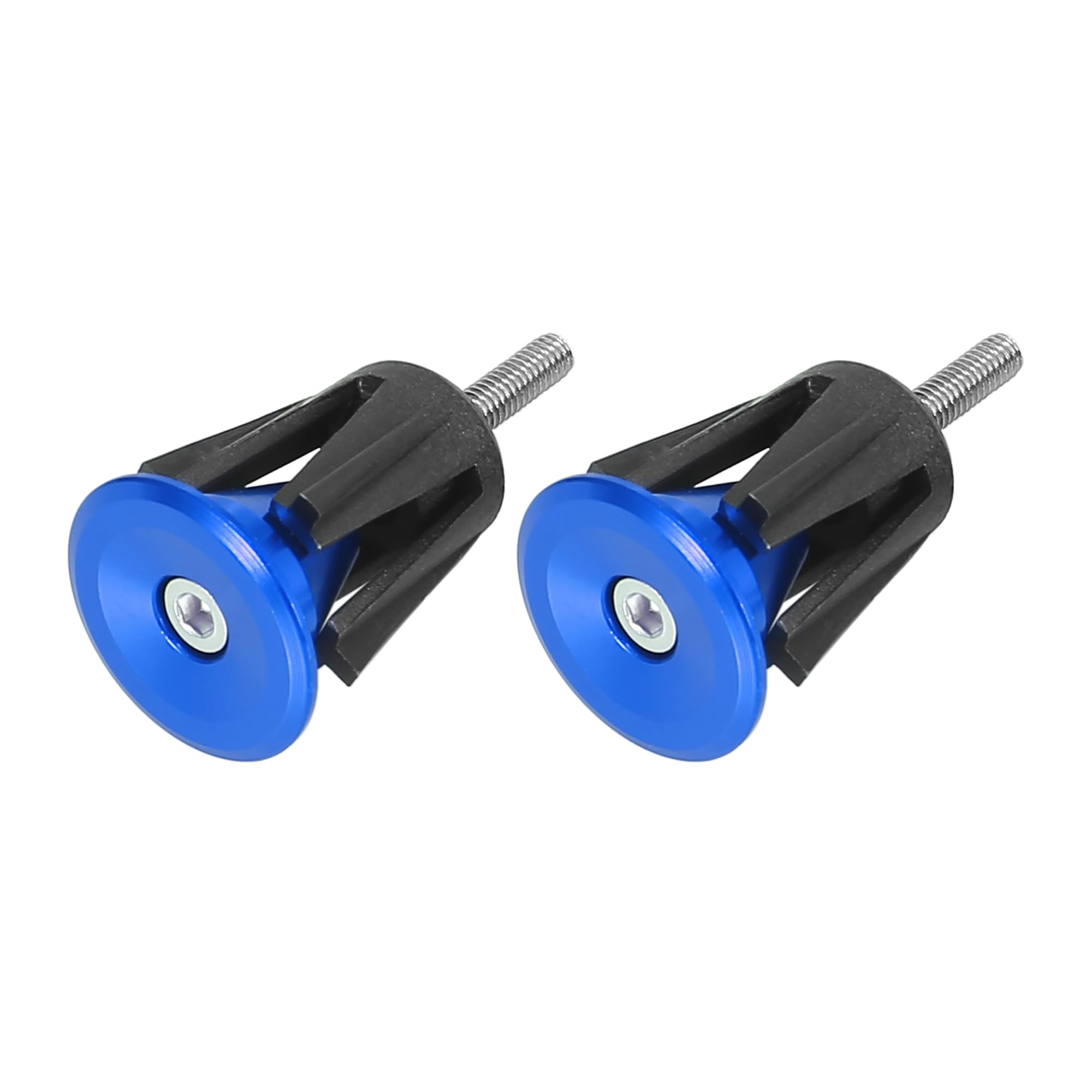 X AUTOHAUX Pair Aluminum Alloy Bicycle Bike Handlebar End Plugs Caps Blue