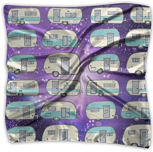 Camper Doodles RV Van Cute Silk Scarf Womenâ€s Fashion Graphic Square Neckerchief S