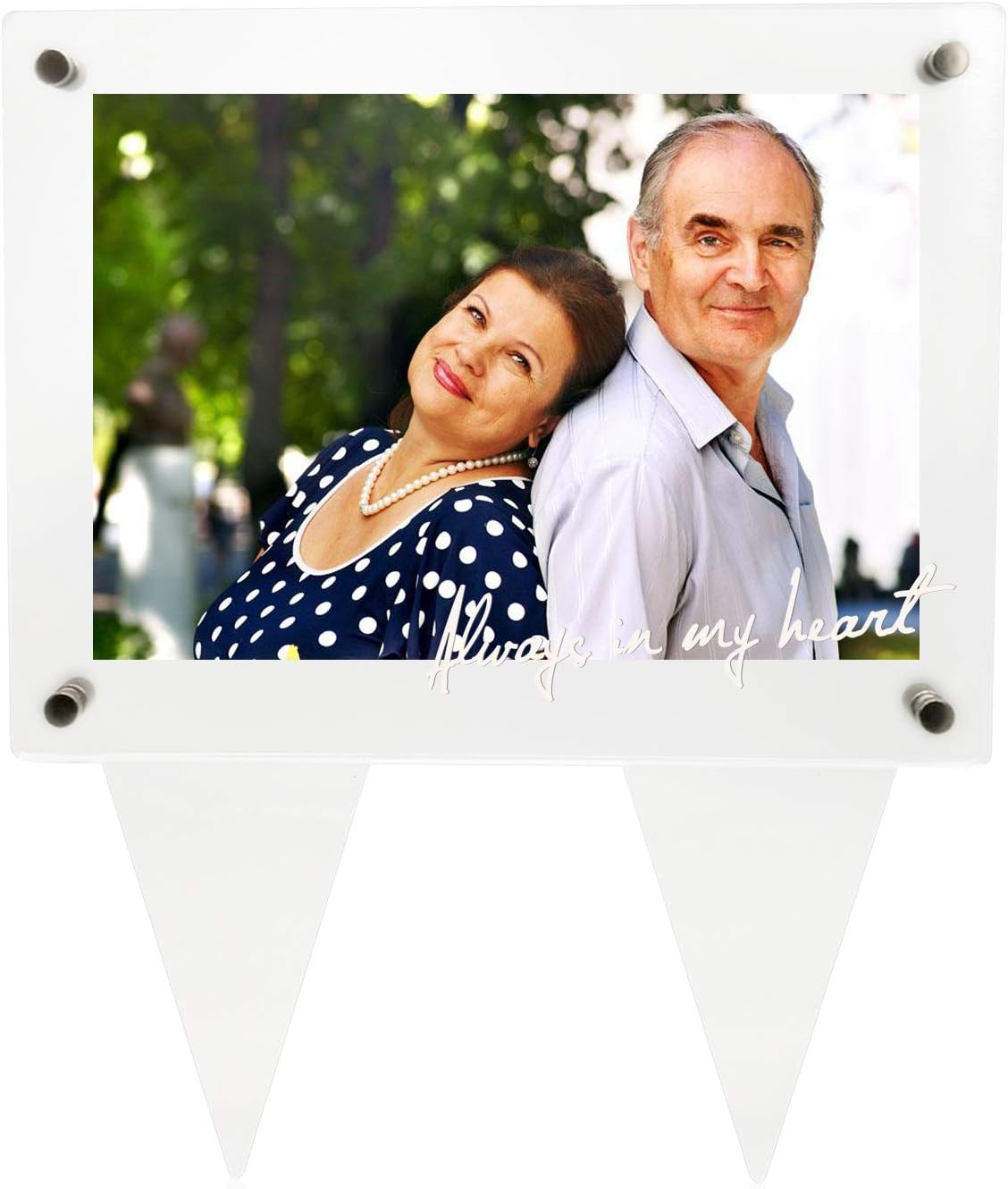 Plaques & Wall Art - 5x7 Waterproof Picture Frame for Grave - Acrylic Outdoor Memorial Cemetery Decorations Garden Marker (Always In My Heart)