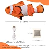 Nepfaivy Floppy Fish Cat Toy 11 inch Interactive Catnip Plush Realistic Moving view 6