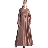 khalat Women's Muslim Kaftan Abaya Dress Eid Prayer Dress for Women Islamic Daily Dress Smooth Flowy Muslim Women Clothes