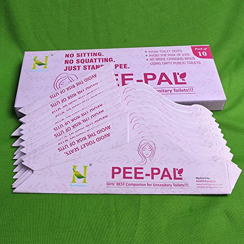 HealthGoodsIn Disposable, Portable Female Urination Device PeePal Ideal for Camping Highways Hikes Or When Using Dirty Public Toilets- Pack of 10 Funnels