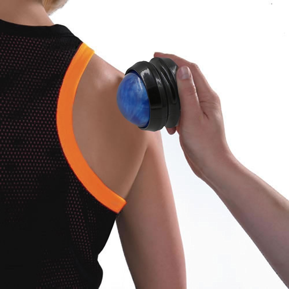 Manual Massage Ball Pain Relief Back Roller Massager Self Massage Therapy and Relax Full Body Tools for Sore Muscle Joint Pain Essential Oils or Lotion Relax (Blue): Health & Personal Care