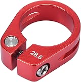 X AUTOHAUX 28.6mm Aluminium Alloy Bike Seat Post Clamp Red