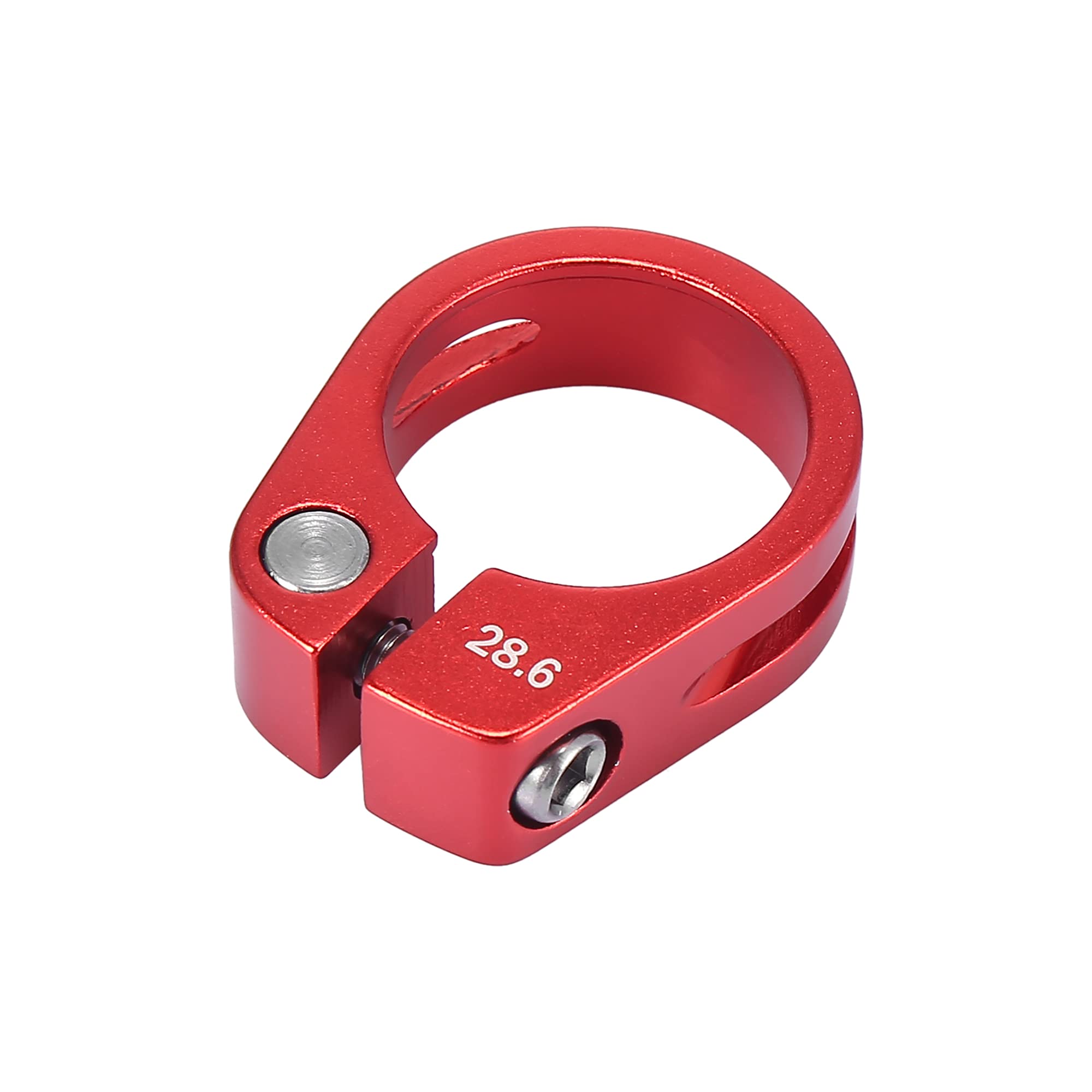 X AUTOHAUX 28.6mm Aluminium Alloy Bike Seat Post Clamp Seat Post Adapter Red