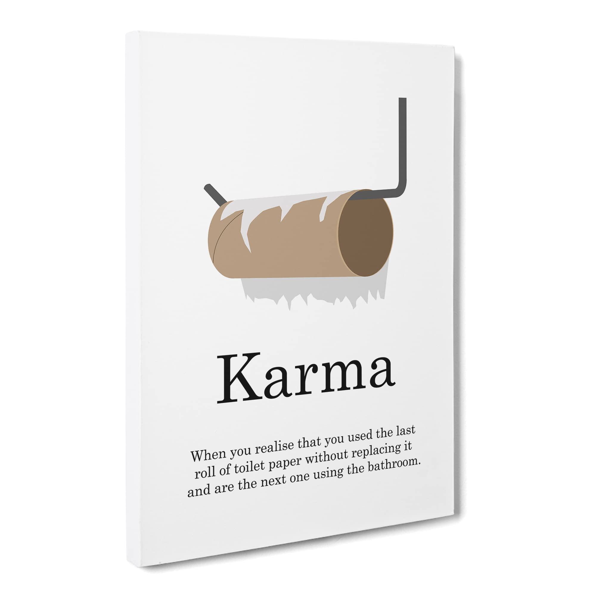 Karma Typography Quote Canvas Print | Gallery Wrapped 30mm Frame Wall Art | 20x14 inches | Ready to Hang | Modern Typography Picture | Living Room Bedroom Lounge Office