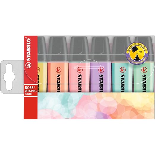 Textmarker - STABILO BOSS ORIGINAL Pastel - 6er Pack - 6 Farben