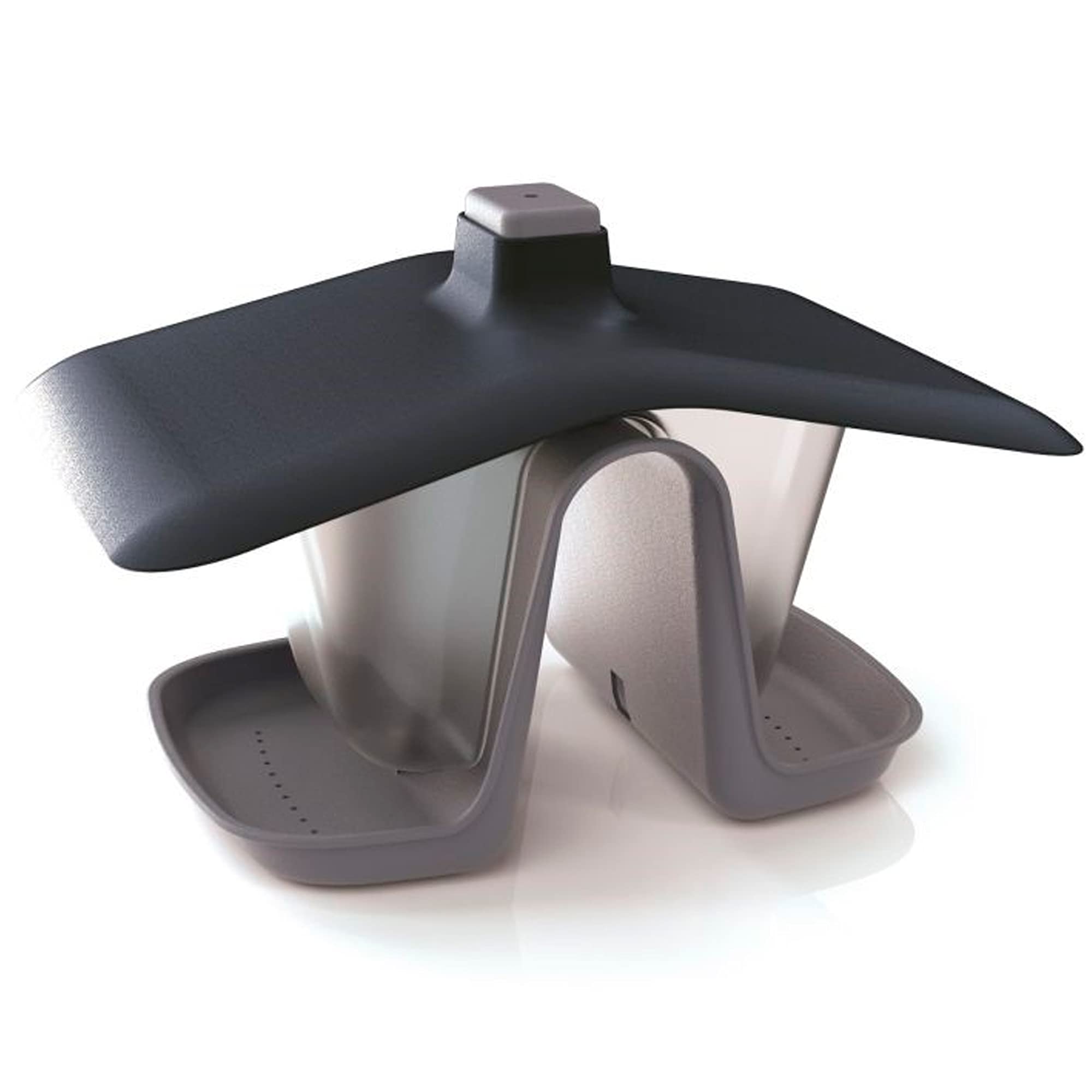 ProsperPlast BirdyFeed Double Plastic Duck Feeder in Stone Grey 28 (L) x 18.5 (W) x 17.3 (H) cm