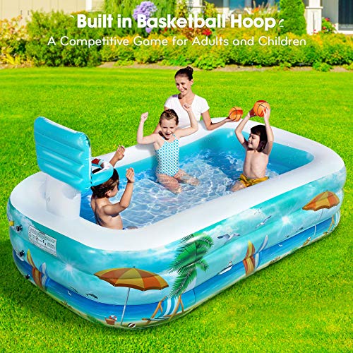 Giant Kids Inflatable Swimming Pool 95’’ Sprinkler Blow Up Kiddie