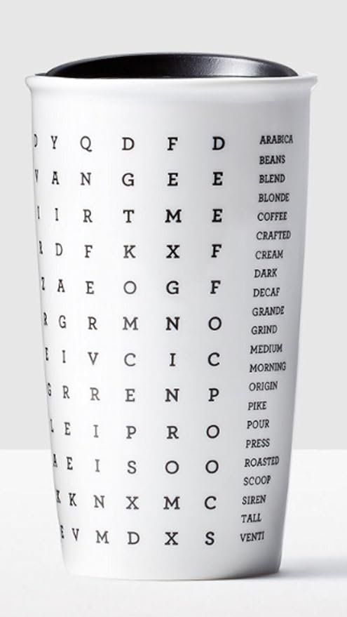 Amazon Com Starbucks Word Search Double Wall Traveler Kitchen