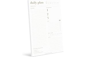 Bliss Collections Daily Planning Pad, To Do List Notebook - The Essential - Undated Tear-Off Sheets Notepad - Day or Work Calendar, Organizer, Scheduler for Goals, Tasks, Ideas - 6" x 9", 50 Sheets