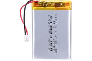 LITER ENERGY BATTERY Liter 3.7V 1200mAh 603450 Lipo Battery Rechargeable Lithium Polymer ion Battery Pack with JST 2.0mm Connector