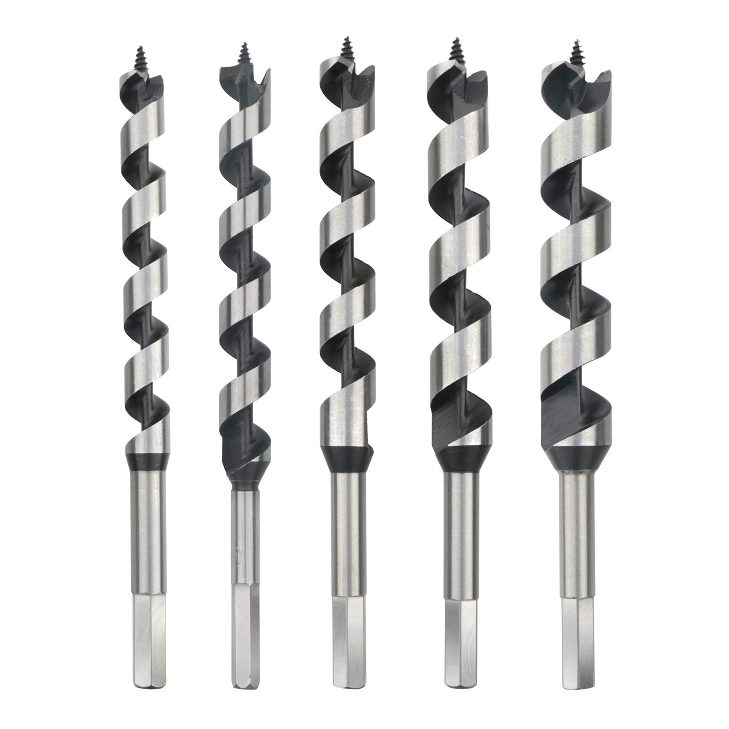 Rowiz 5PCS 16/18/20/22/25mm Wood Punching Drill Bit, Drilling Tools Dill Bit Set,Suitable for Wood Door Lock Drilling