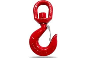 AYAYGD 7 Ton Heavy Duty Swivel Hook, 360 Degree Crane Swivel Lifting Hook with Safety Latch, 15400 lbs Rotating Hoist Hooks Swivel Eye Sling Hook, Universal G80 Swivel Chain Hooks for Lifting Chains