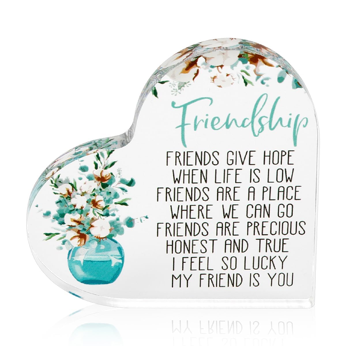 Acrylic Heart Friendship Gift,Inspirational Long Distance Relationship Gifts (10 * 10 * 1)