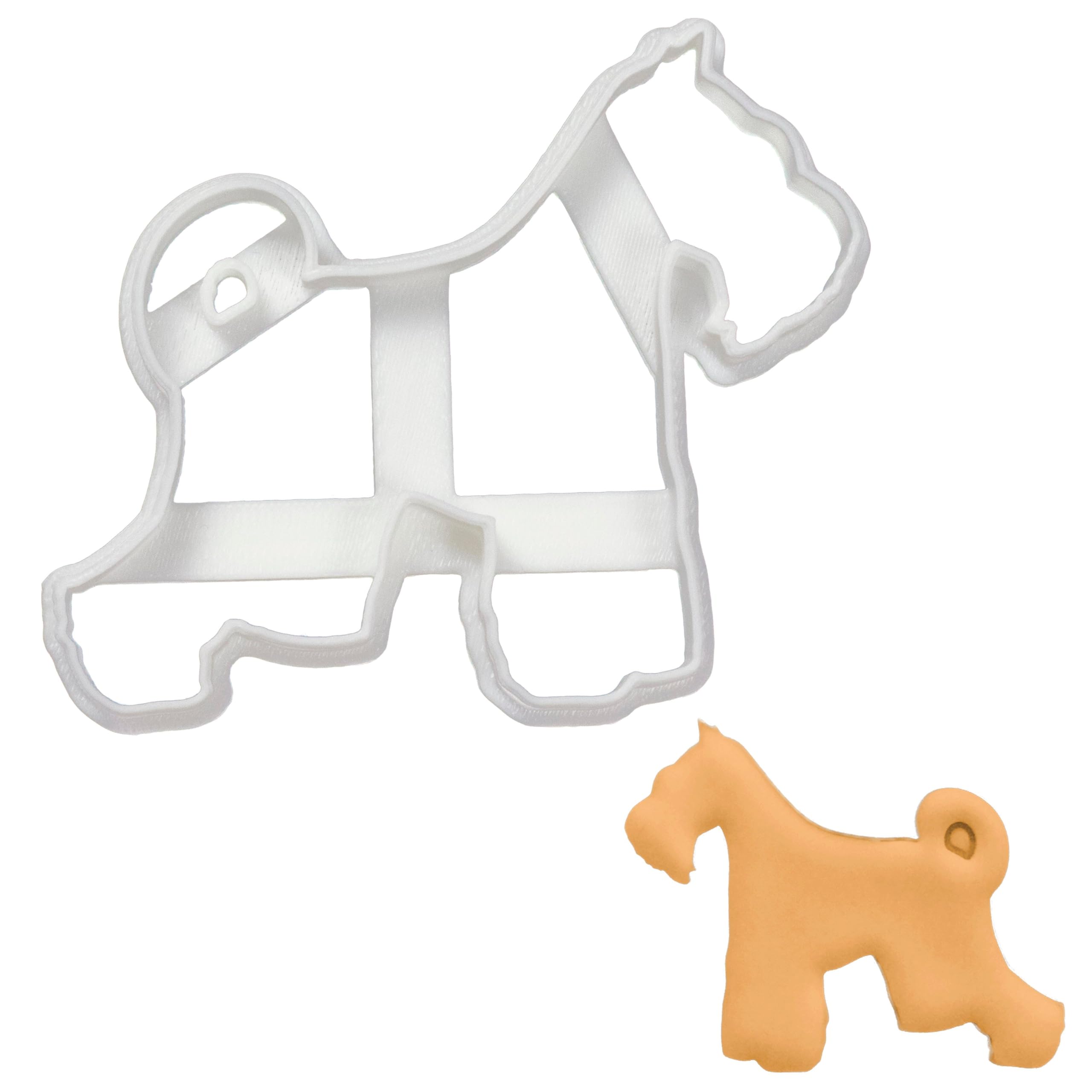 BAKERLOGY Schnauzer Long Tail Silhouette Cookie Cutter - Detailed Biscuit Cutter Design for Baking and Crafts, Ideal on Fondant, Dough, Clay