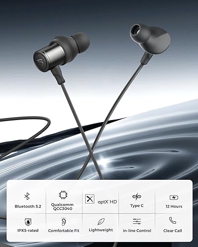 Bluetooth Headset Magnetic Earphones Under 500 SoundPEATS Q30 HD+