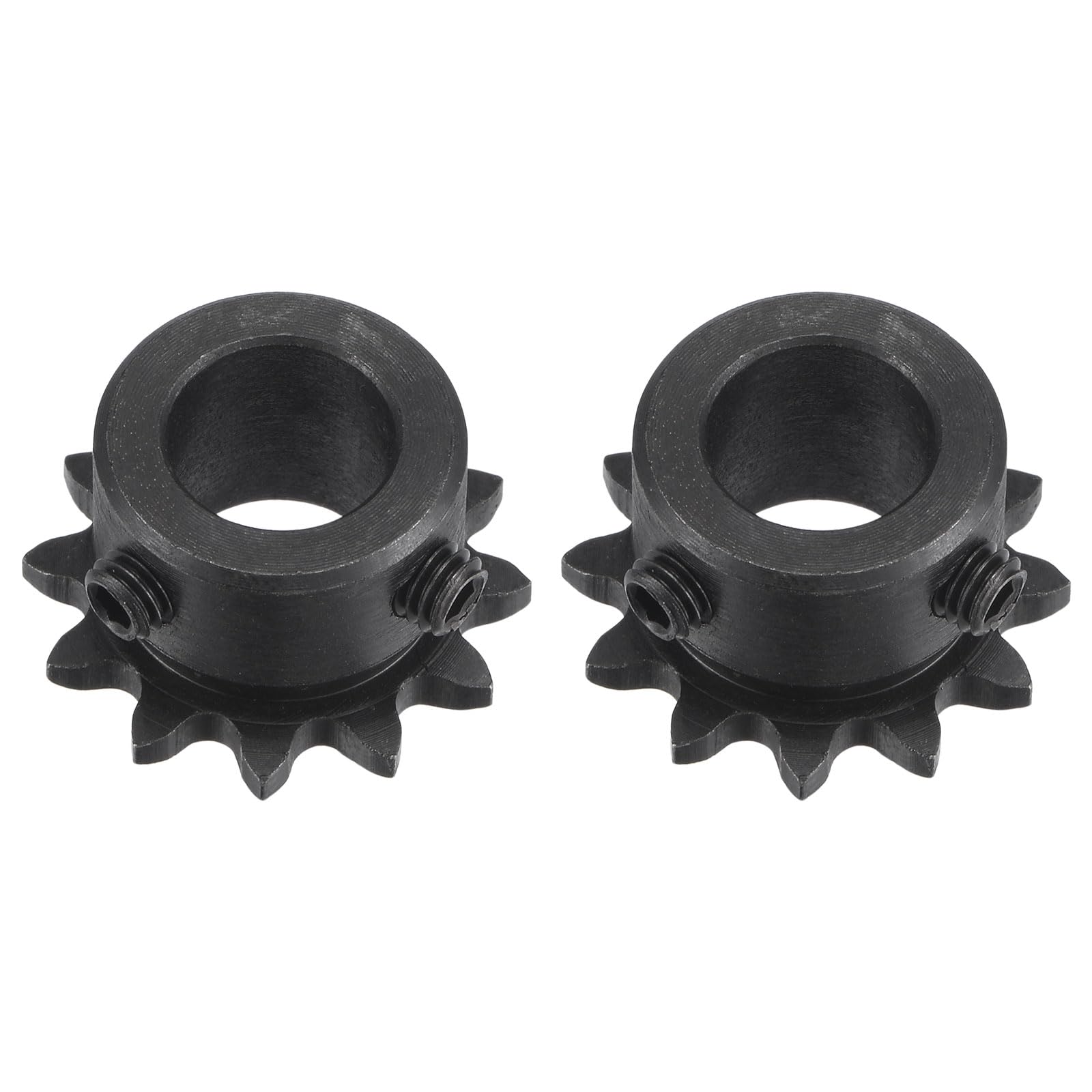 Photo 1 of uxcell #25 Chain Roller Sprocket, 12mm Bore 1/4" Pitch 12 Tooth Single Strand Chain Sprocket, C45 Carbon Steel 25 Roller Chain Sprocket with Set Screws for ISO 04C Chain,