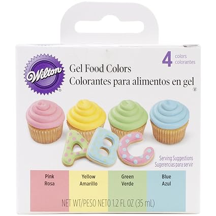 Gel Food Colors .3oz 4/Pkg-Primary
